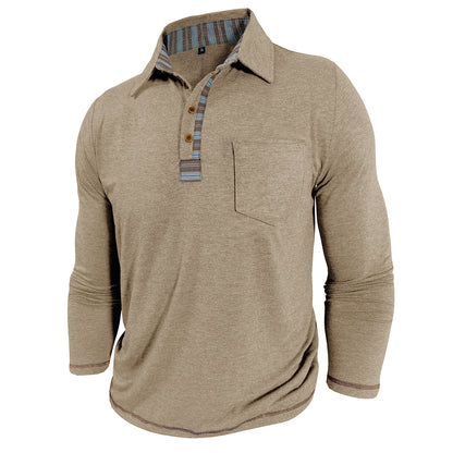 Men's Artisan Placket Long-Sleeve Polo