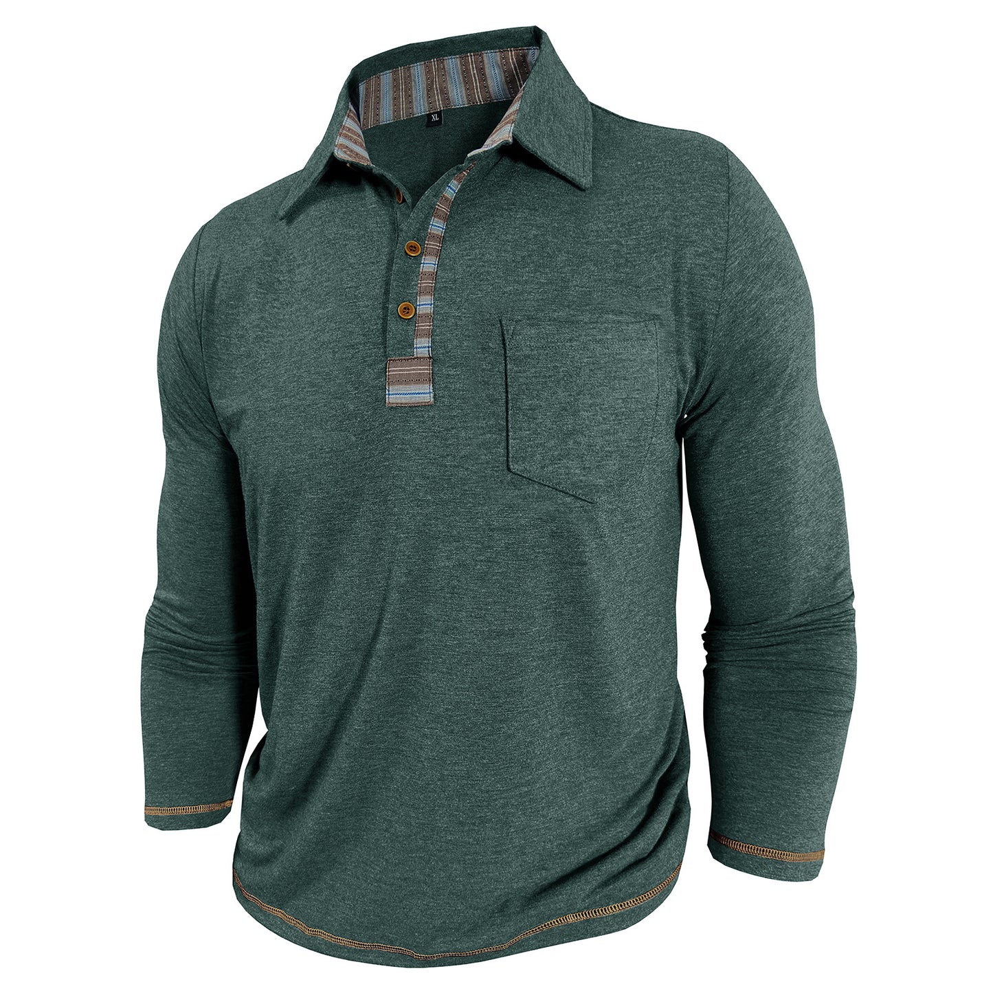 Men's Artisan Placket Long-Sleeve Polo