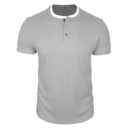 Cobalhaus Waffle Henley Tee – Faux Layered Collar