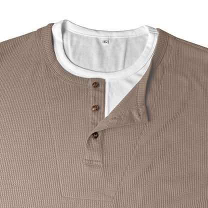 Cobalhaus Waffle Henley Tee – Faux Layered Collar