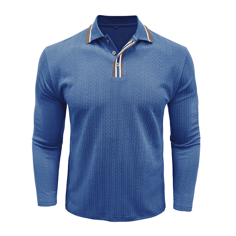 Men's Refined Texture Long-Sleeve Polo