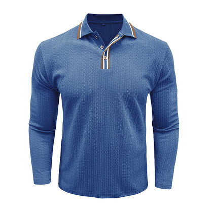 Men's Refined Texture Long-Sleeve Polo