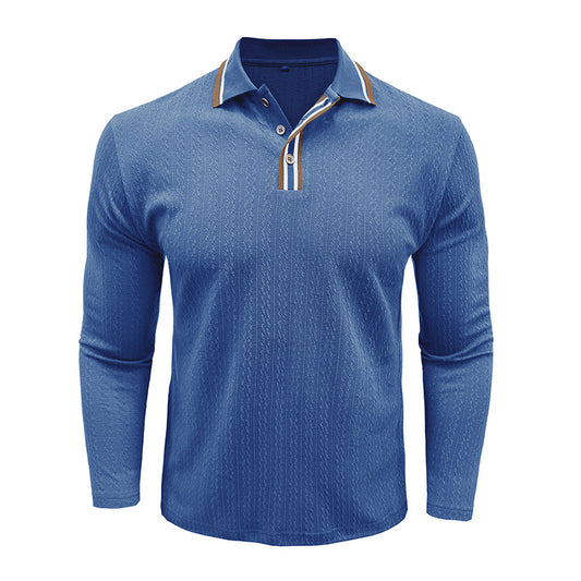 Refined Texture Long-Sleeve Polo