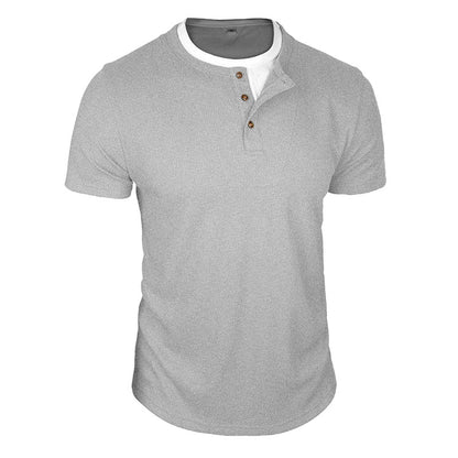 Cobalhaus Waffle Henley Tee – Faux Layered Collar