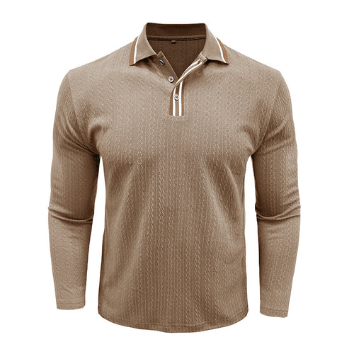 Men's Refined Texture Long-Sleeve Polo