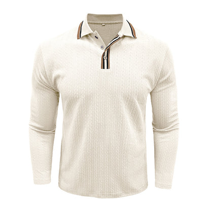 Men's Refined Texture Long-Sleeve Polo