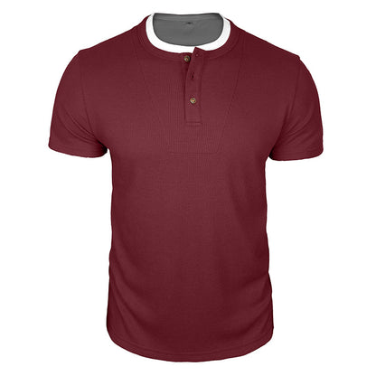 Cobalhaus Waffle Henley Tee – Faux Layered Collar