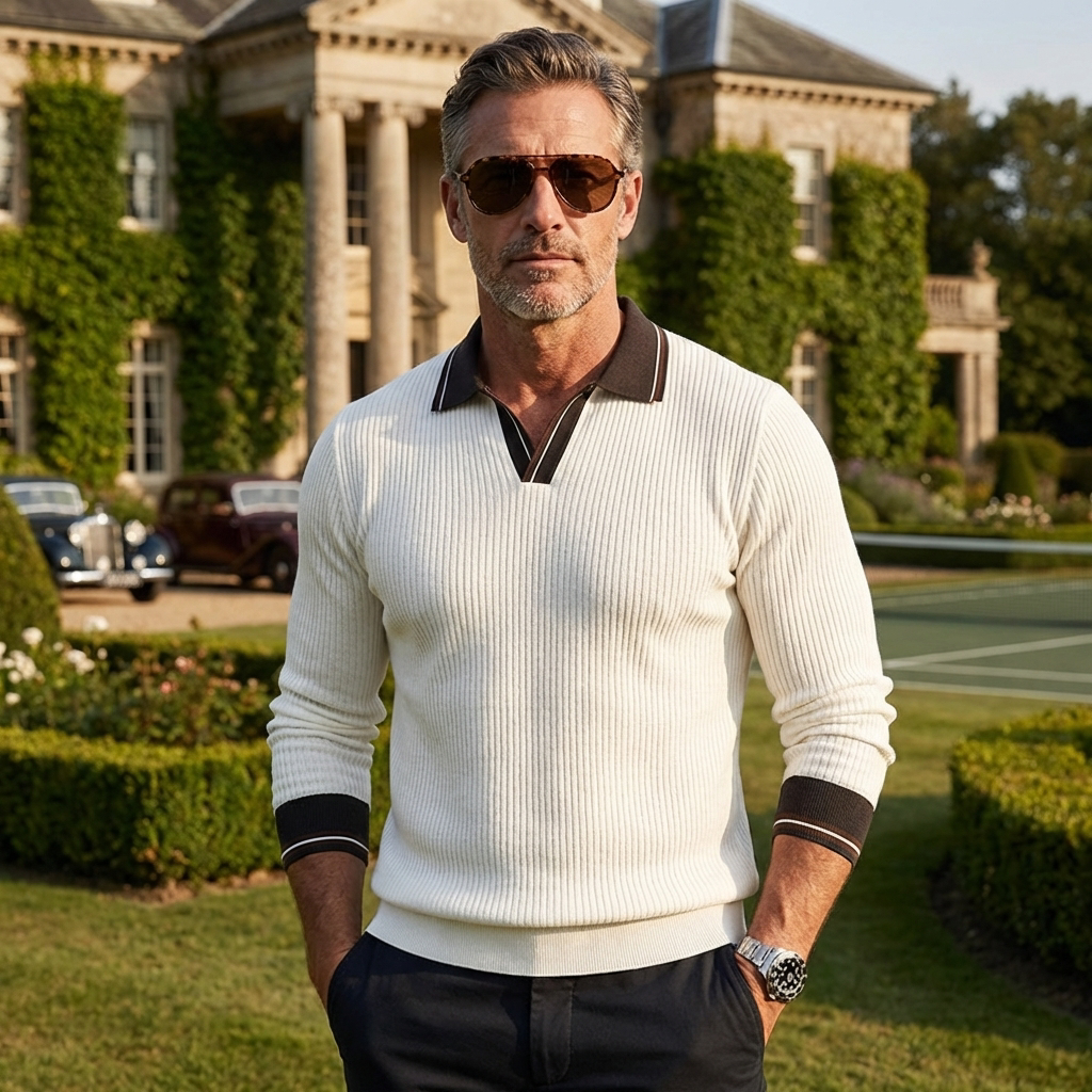 Heritage Rib Long-Sleeve Polo