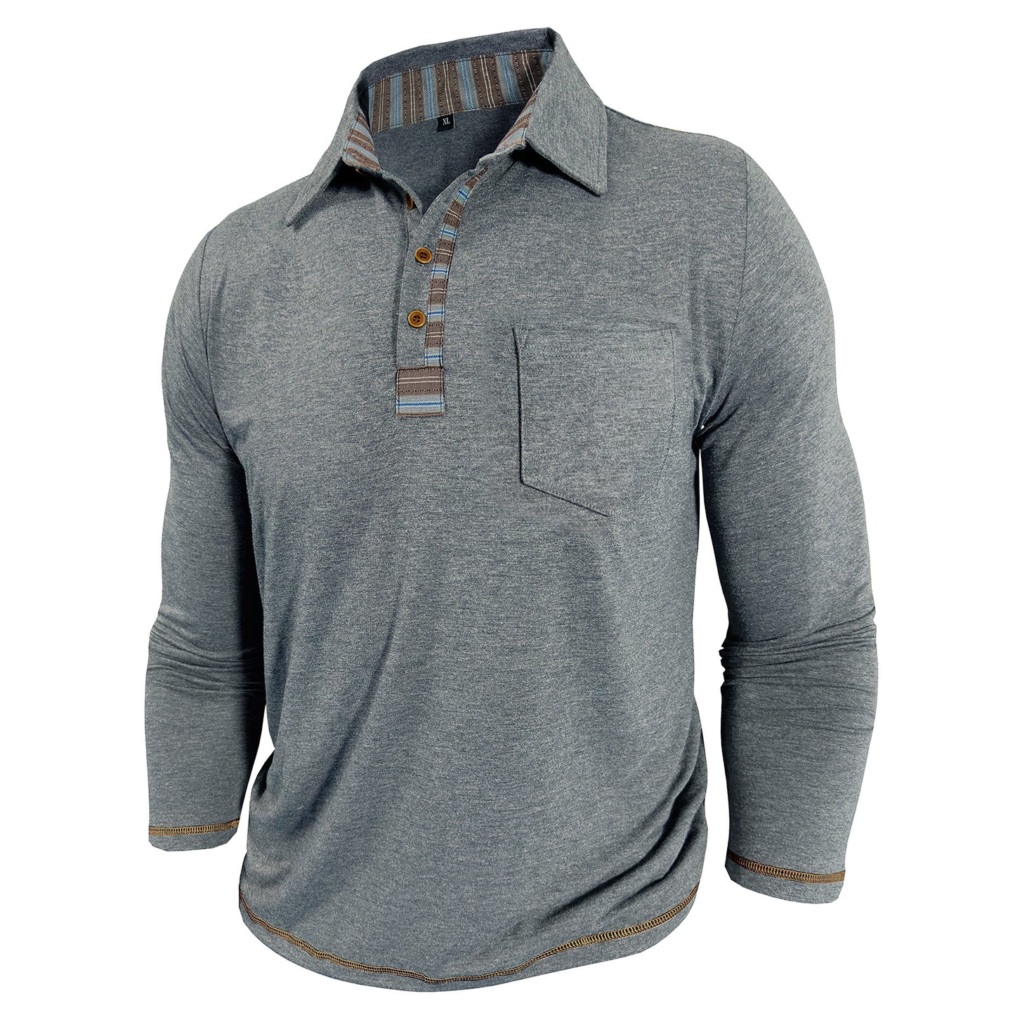 Men's Artisan Placket Long-Sleeve Polo